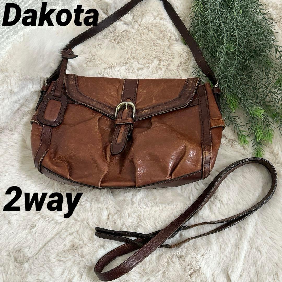 Dakota ダコタ ショルダーバッグ ポーチ レザー ブラウン 2way - メルカリ