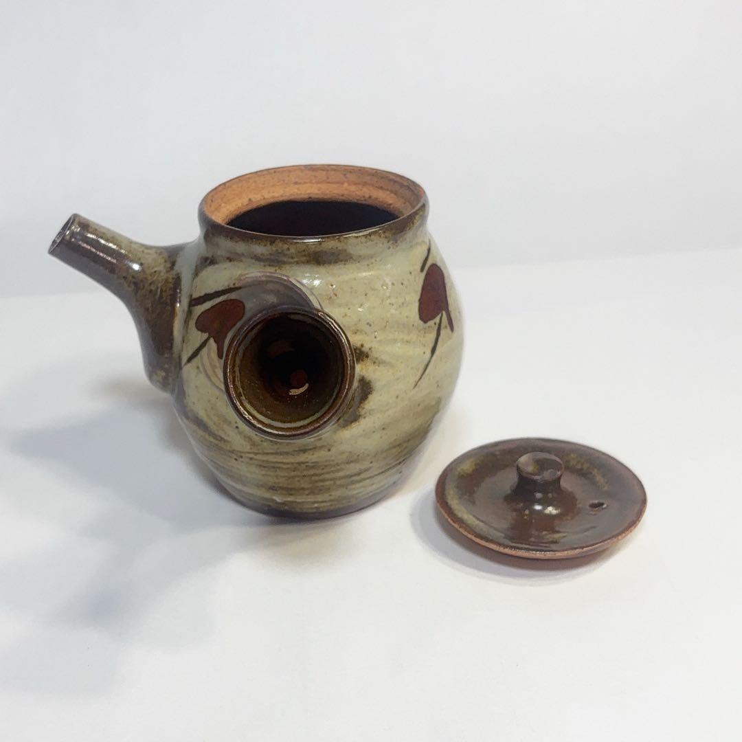 益子焼 人間国宝 島岡達三作 象嵌急須 共箱付