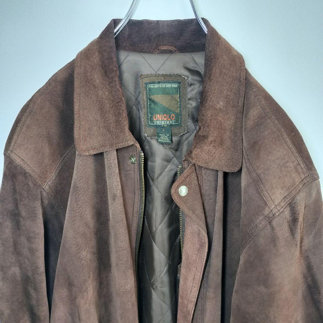 年代物】 OLD UNIQLO オールド ユニクロ リアルレザー ジャケットL