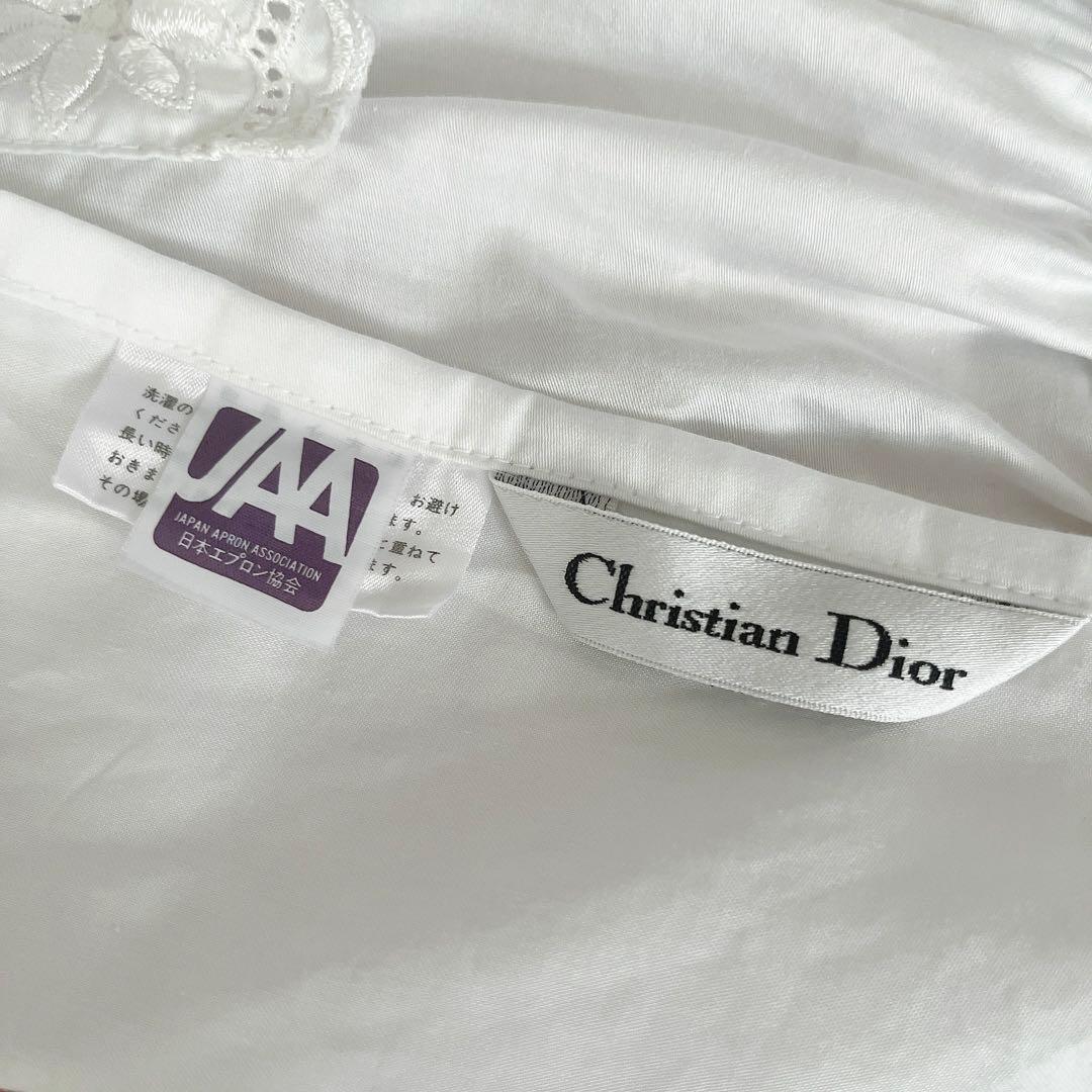 希少 クリスチャンディオール Christian Dior レース エプロン 白