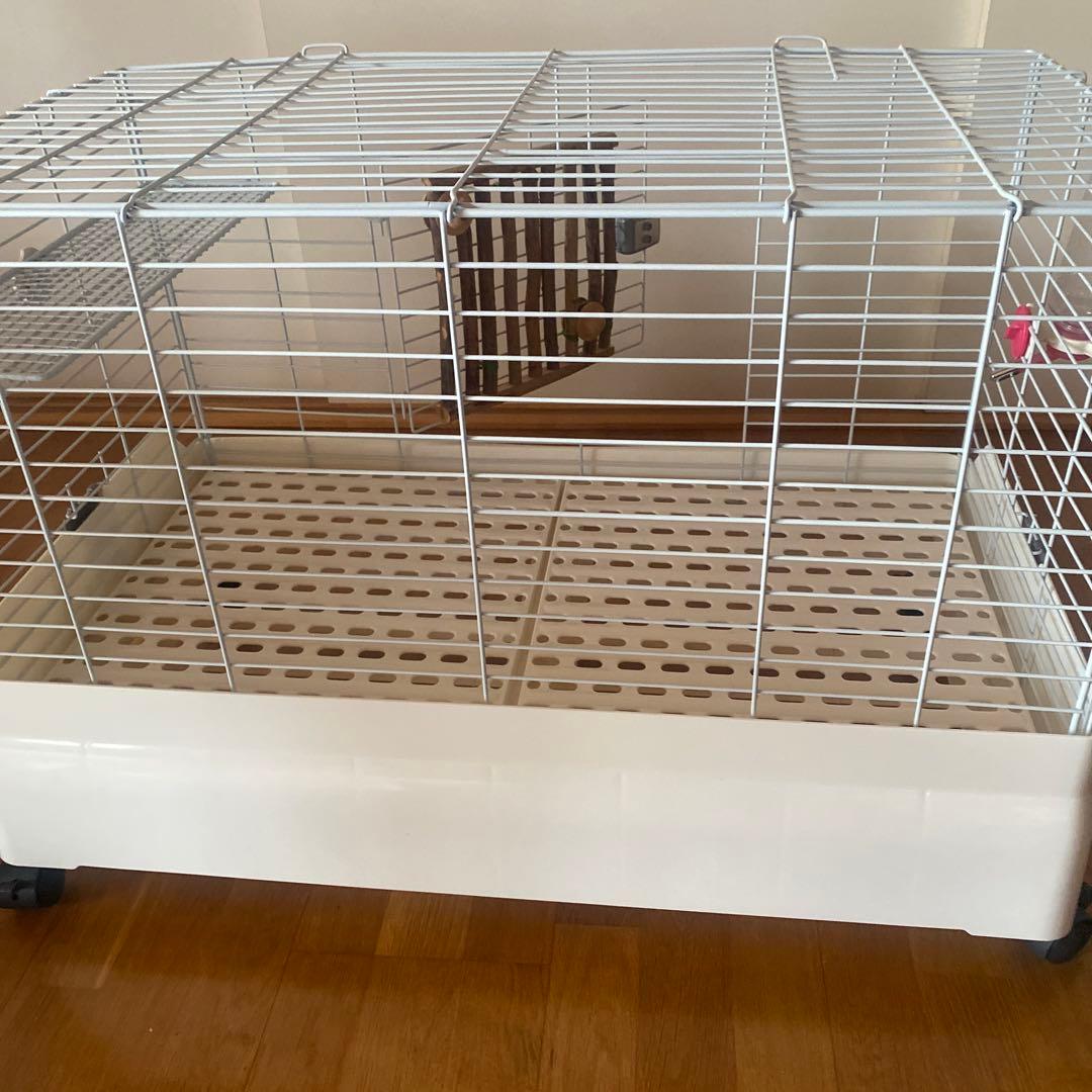 サンコー うさぎケージ 80 キャスター付き ホワイトケージ かじり棒