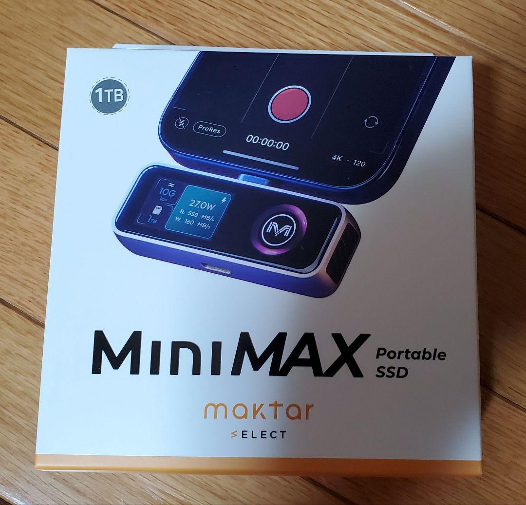 【新品未開封】MiniMAX Portable SSDメモリ 1TB　高速大容量 楽天市場】Maktar (マクター) MiniMax 外付け スマホ SSD ポータブル