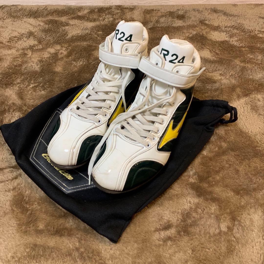 ミズノプロ　オーダースパイク ハイカット　ホワイト/グリーン/イエロー ミズノプロ】オーダーTPU 2022セレクションモデル(野球／ソフトボール