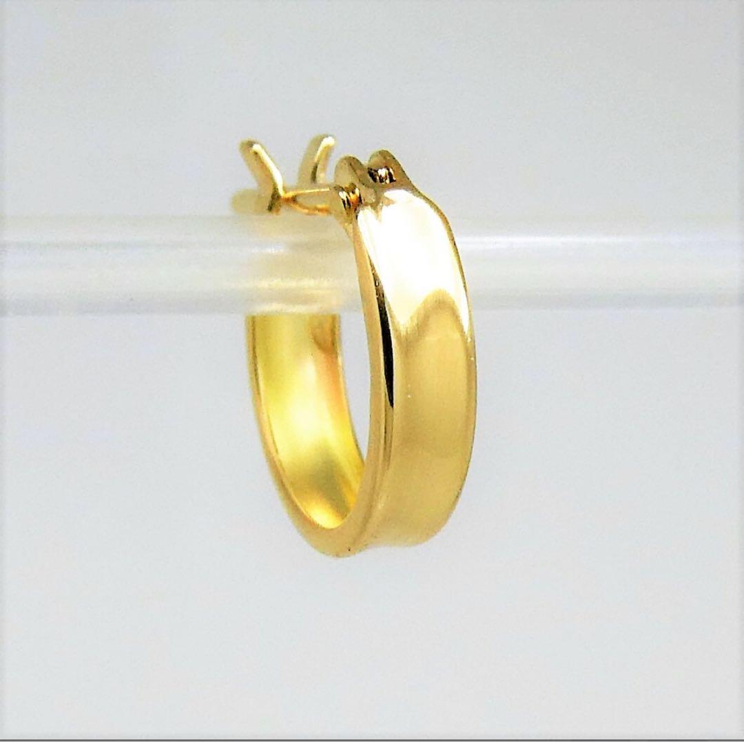 K18イエローゴールド フープピアス 2個セット 2mm×8mm compass1742891159.jpg