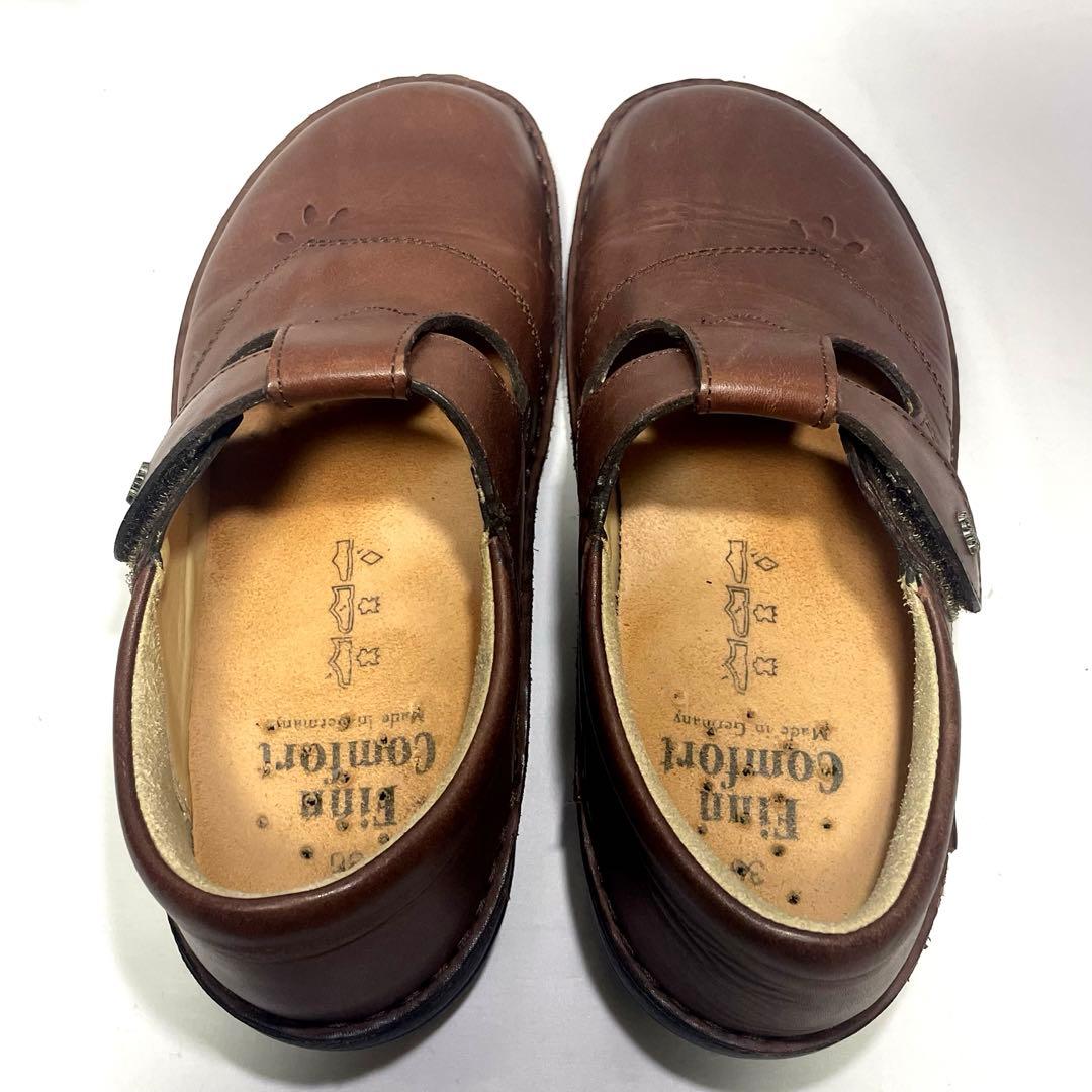 ☆フィンコンフォート ナッシュビル Tストラップ レザー ブラウン 23㎝