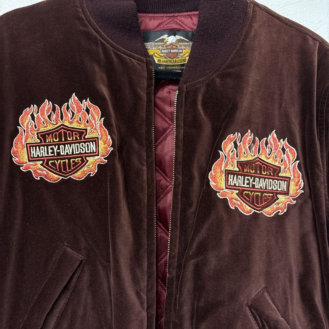 HARLEY DAVIDSON 別珍 ベロア フレイム スカジャン - メルカリ