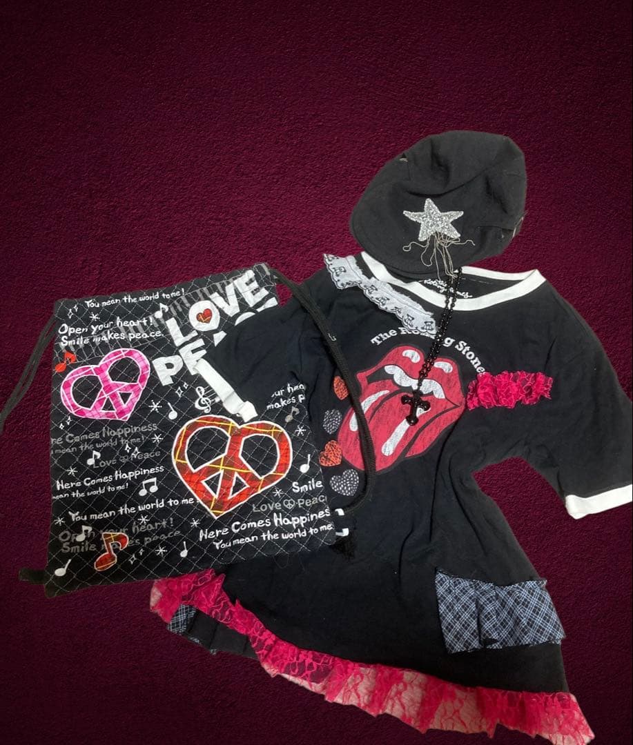 00s平成ギャルフェアリーグランジNANAナップサックピースマーク