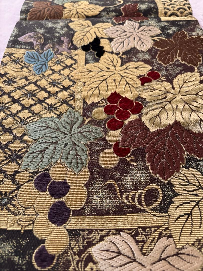 金華山織 五穀豊穣 全通袋帯 金糸 - メルカリ