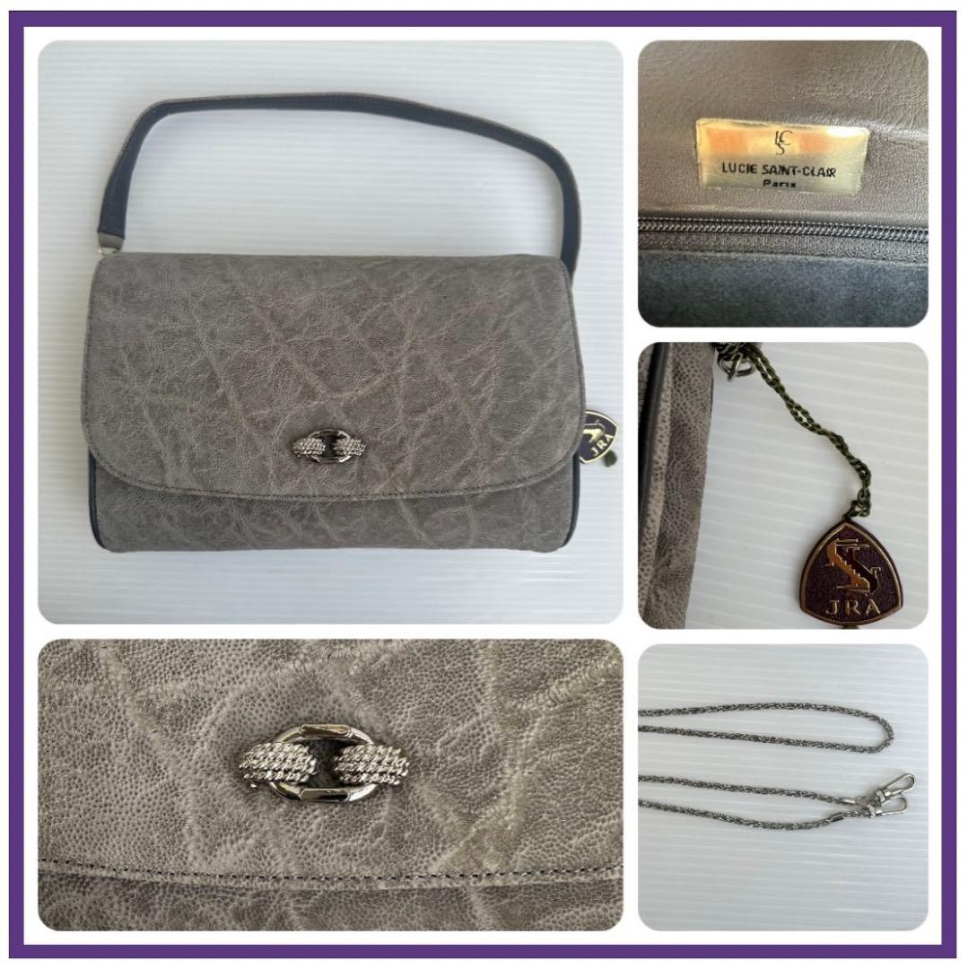 最高級 希少 アフリカ象皮 バッグ エレファントレザー グレー - メルカリ