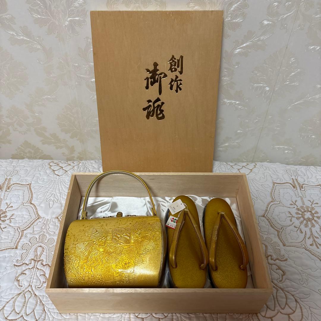 和装用バッグ ♠︎ゴールド 草履セット - メルカリ