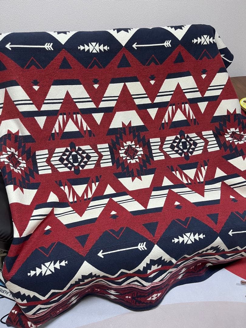 ラルフローレン ジオメトリックパターンラグ 130✖️170 赤紺 【美品