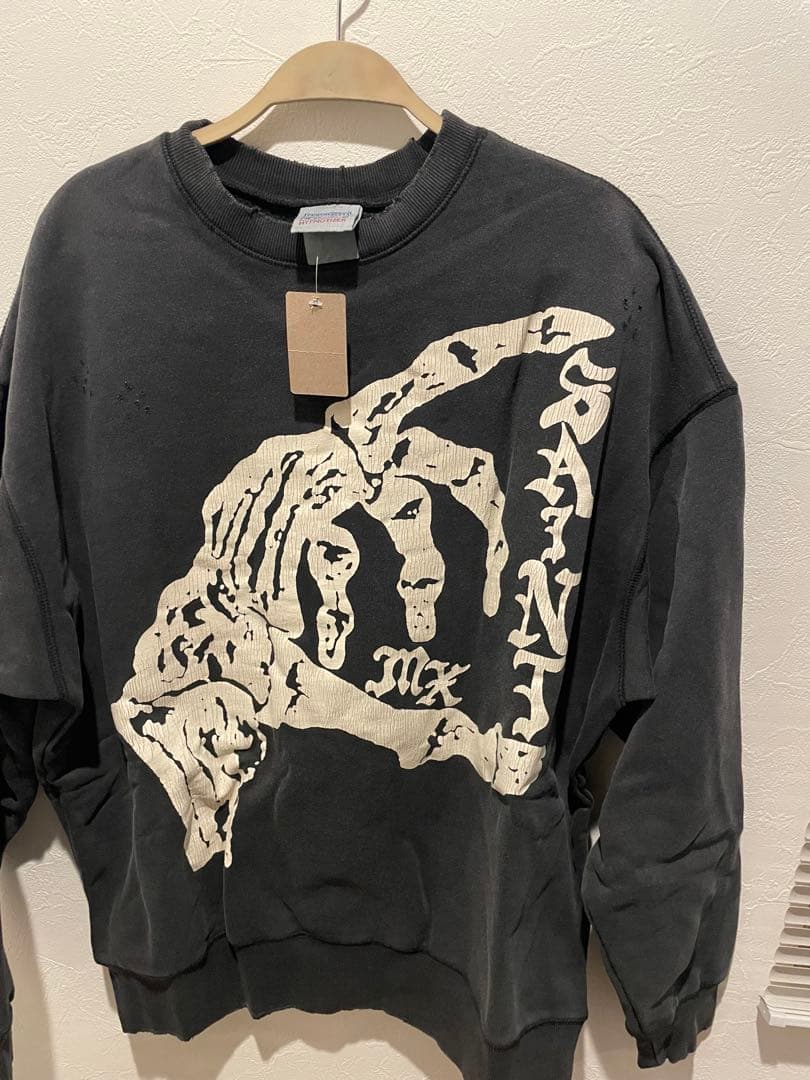 SAINT M×××× グラフィックスウェットシャツ ブラック裏起毛 SAINT Mxxxxxx（セントマイケル） SAINT MICHAEL スエット 美品 SM-HR8