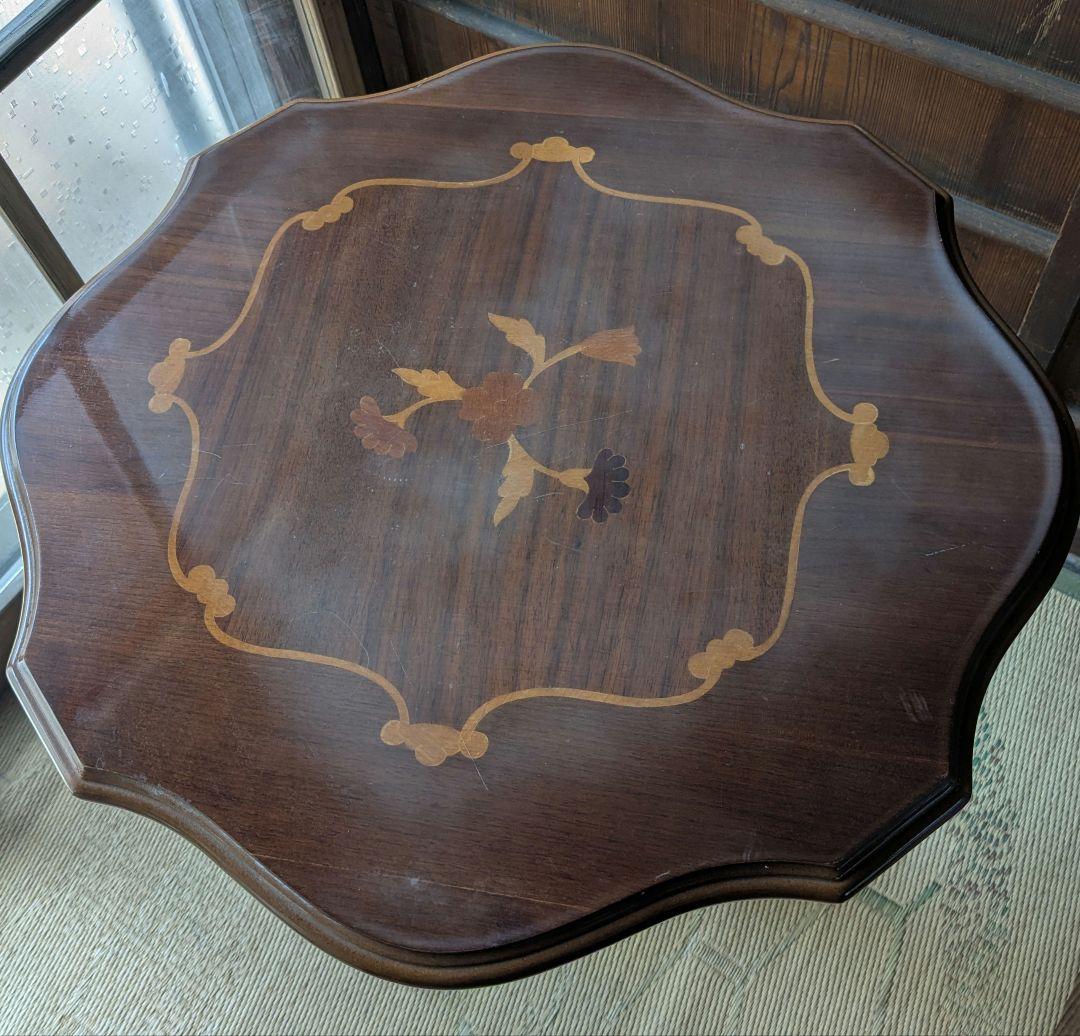 はる屋 象嵌細工 猫脚 テーブル サイドテーブル 飾台 イタリア製 はる屋