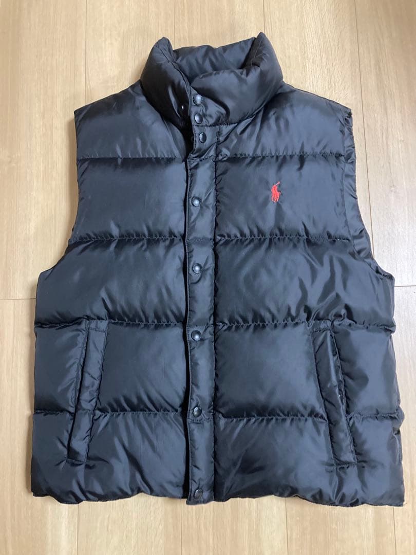 90sPolo Ralph Lauren 黒 ダウンベスト Mサイズ 美品 ポロ・ラルフローレン ダウンベスト レディース SIZE M POLO