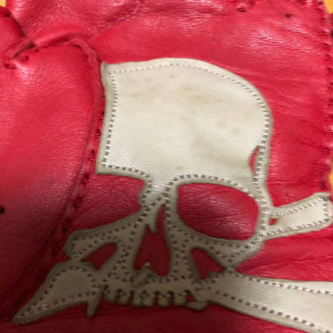 ROENロエンフィンガーレスレザーグローブ赤 - バイクウェア・装備特別