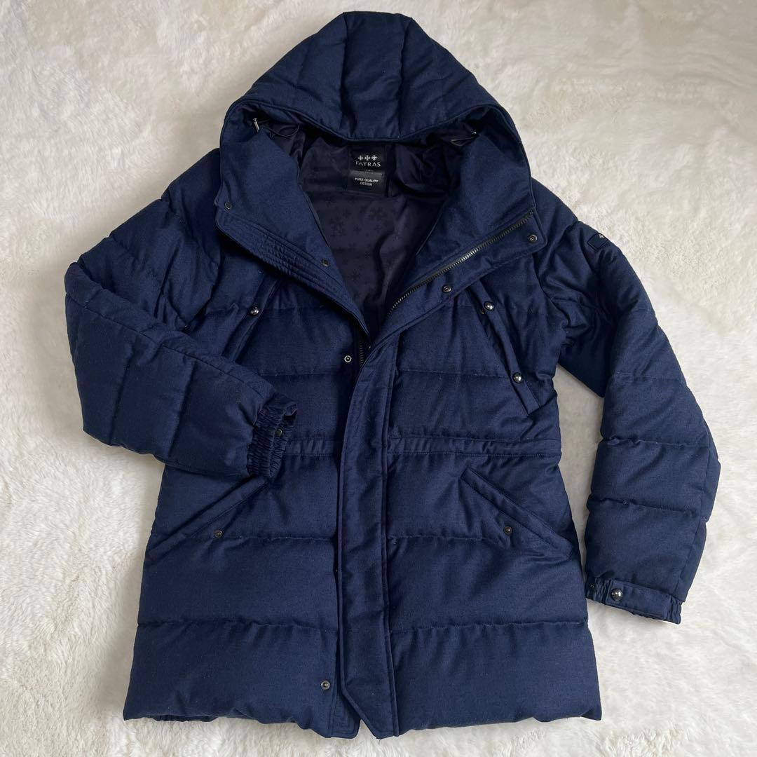 TATRAS ネイビー フード付きダウンジャケット - メルカリ