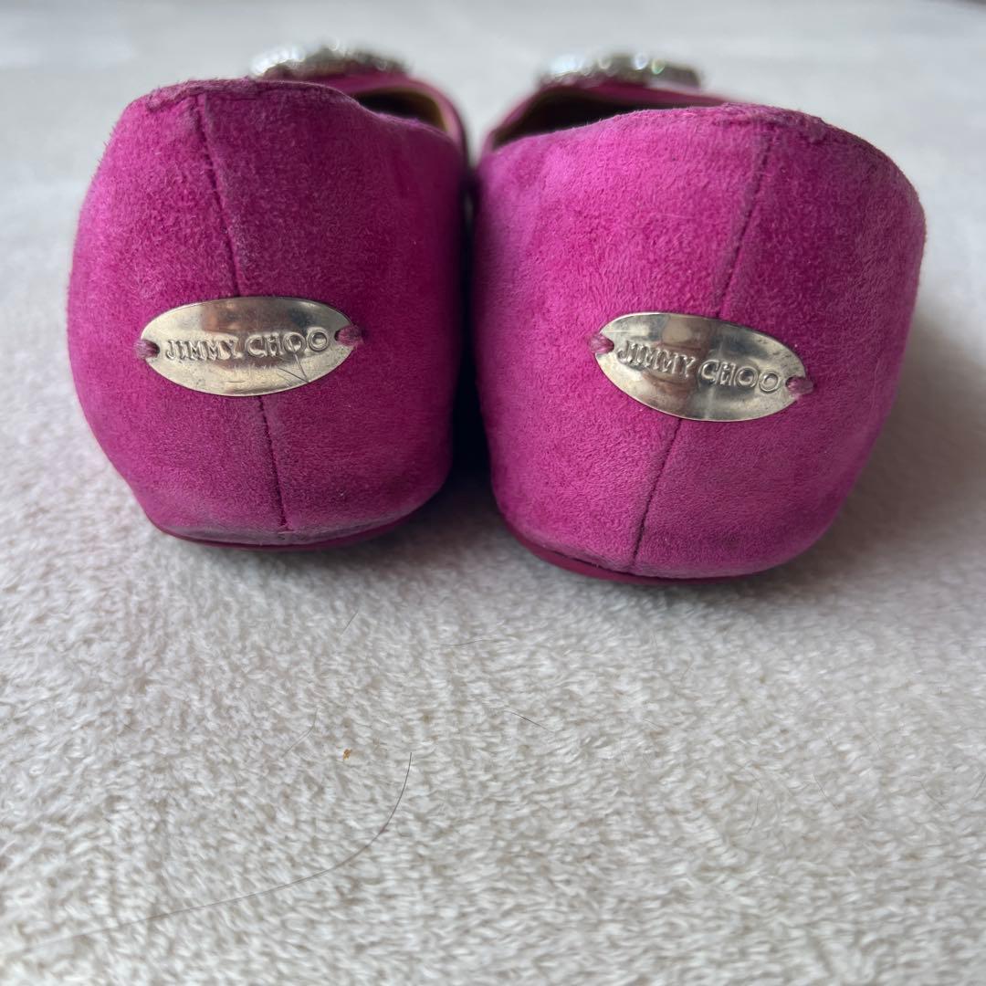 JIMMY CHOO ピンク フラットシューズ - メルカリ
