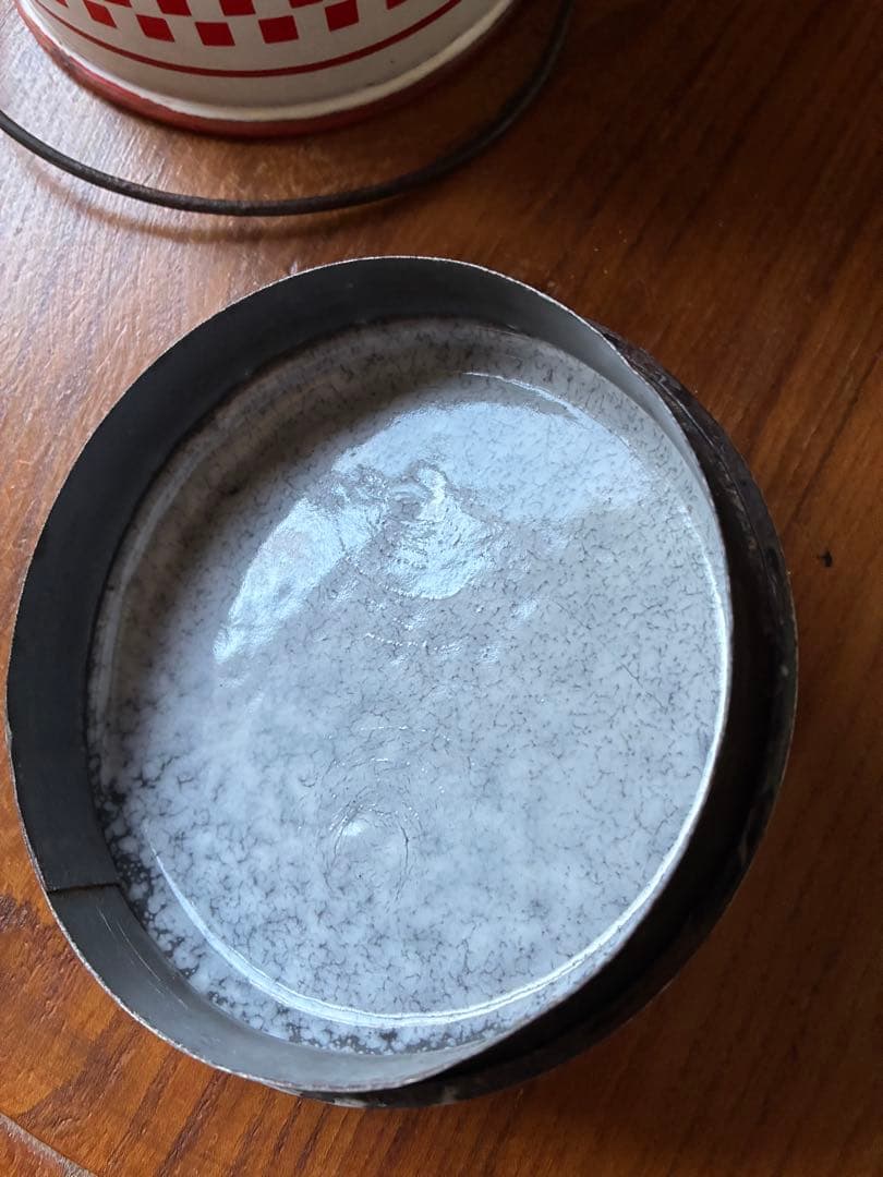 フランス アンティーク ホーロー ストッカー キャニスター ダミエ 市松