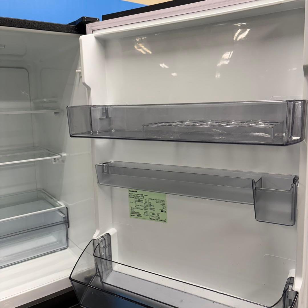 633 東芝2022年製 大型冷蔵庫 右開き 300L〜400L自動製氷 右開き