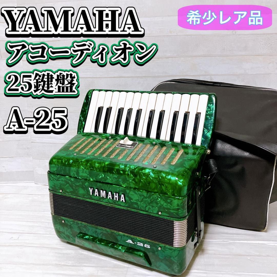 YAMAHA アコーディオン 25鍵盤 A-25 レトロ グリーン 鍵盤 初心者