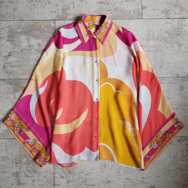 エミリオプッチ ☆ 総シルク ドルマンスリーブ 総柄 シャツ ブラウス