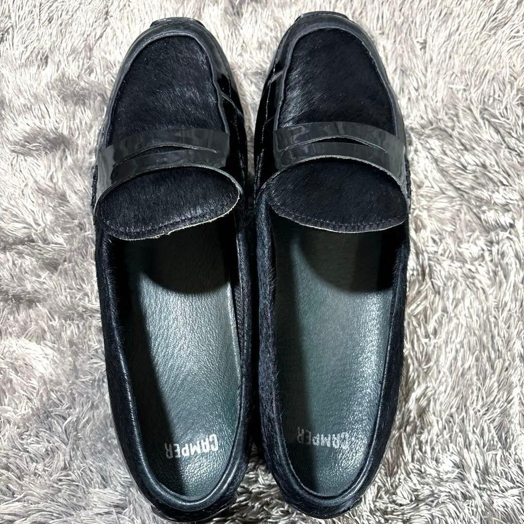 極美品❣️ CAMPER カンペール ハラコ ローファー 黒 24.5cm