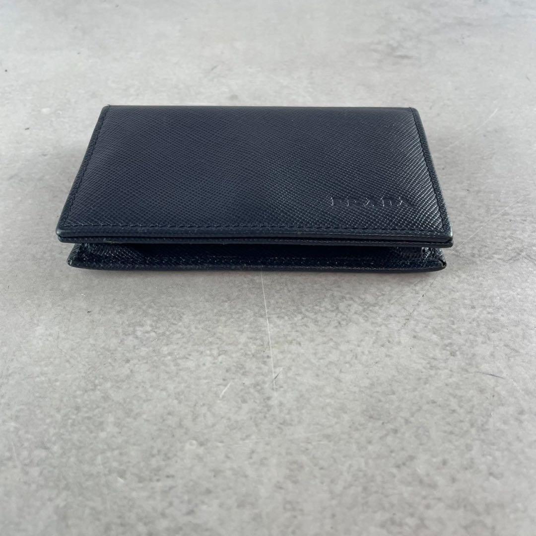 極美品 現行品⭐️PRADA カードケース 名刺入れ サフィアーノレザー 紺色