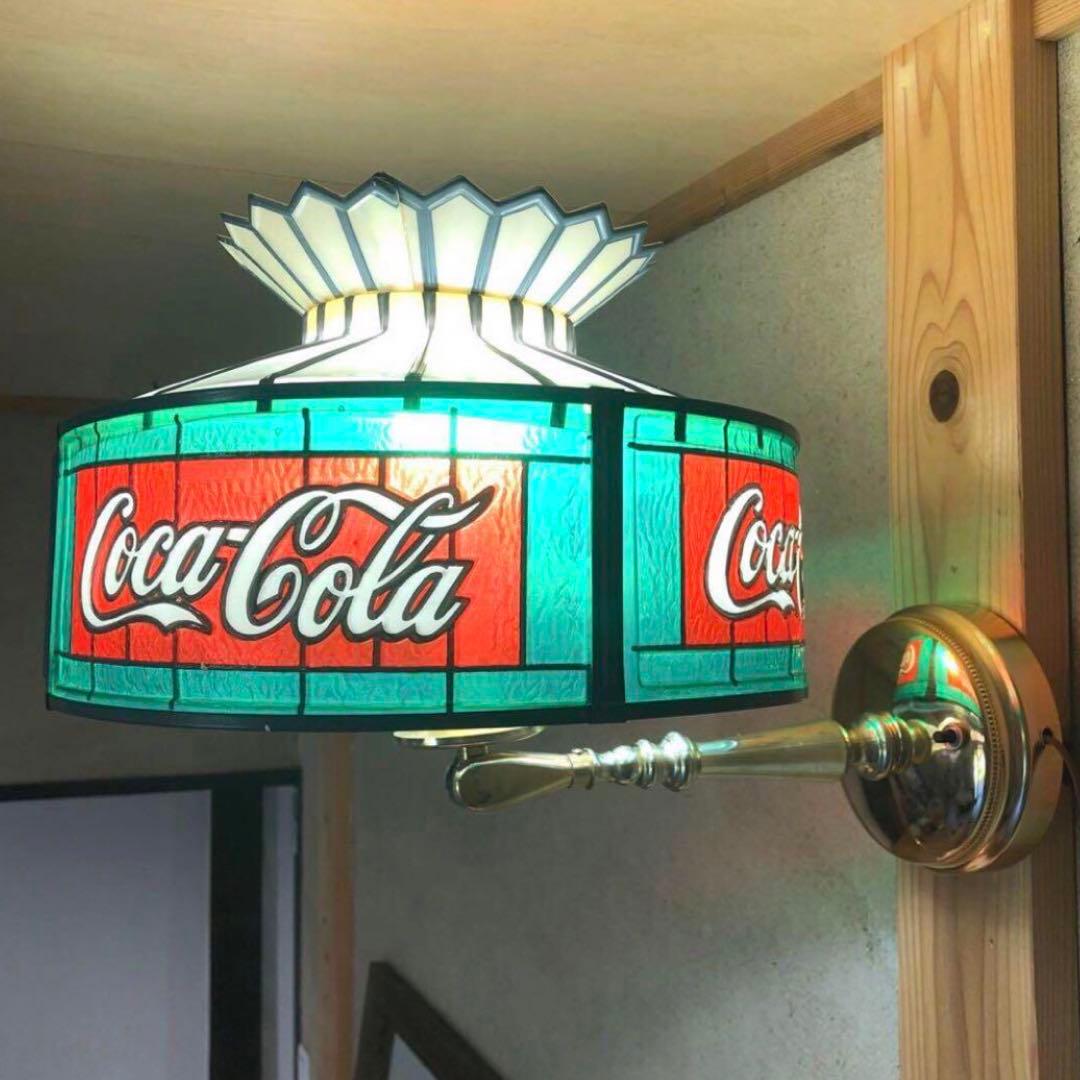 1970's コカコーラ ステンドグラス アドバタイジング ランプ ライト