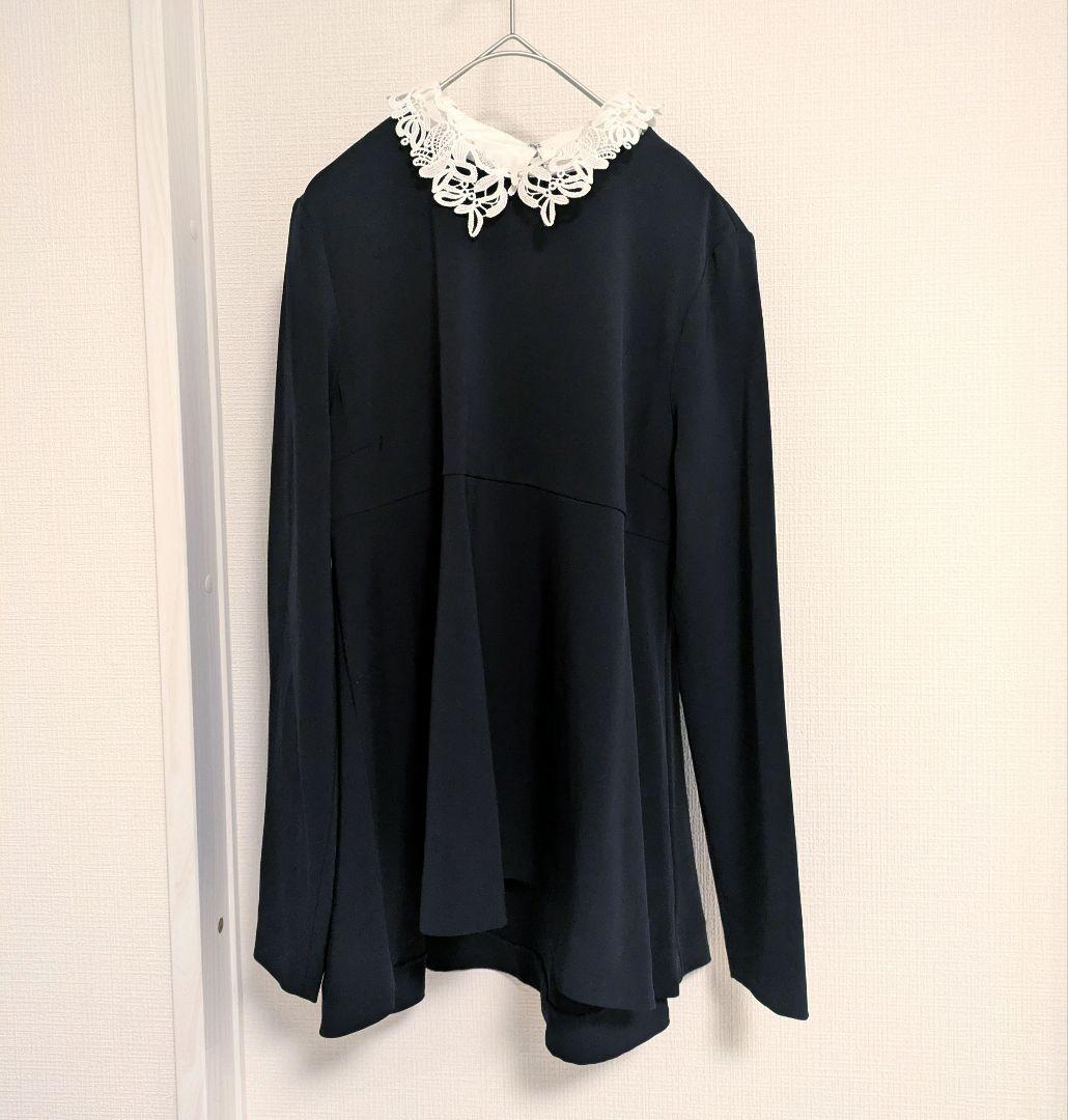 ユナイテッドアローズ FEEL CLEAN 2wayブラウス ペプラム ネイビー