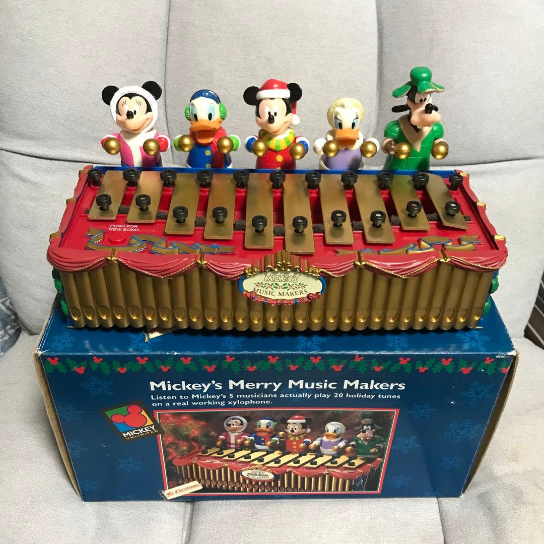 美品 Mickey's Merry Music Makers Marolin Mouse Band Set / 8 Paper Mache German Vintage Mickey 4300