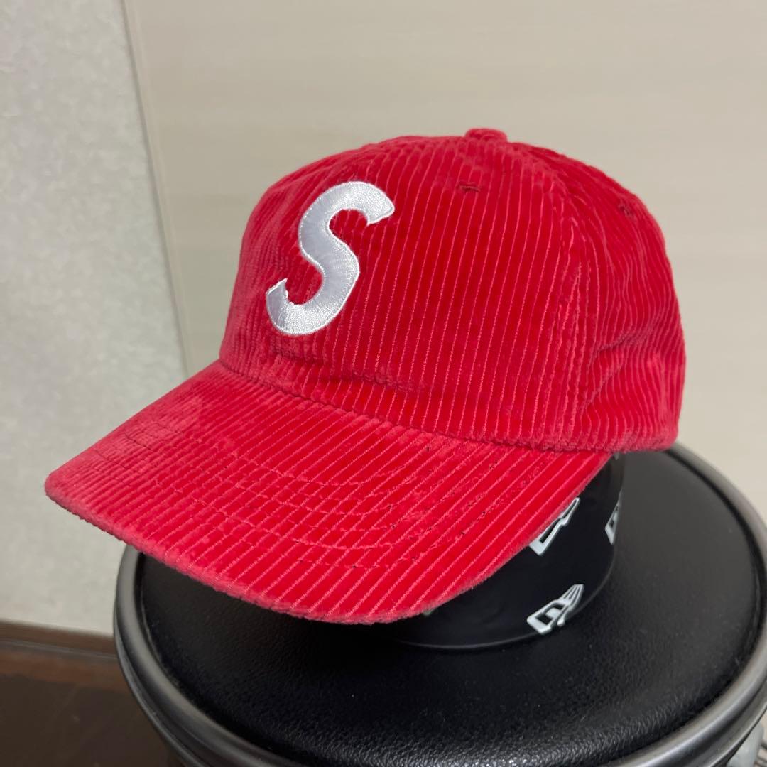 SUPREME コーデュロイ Sロゴキャップ 赤　美品 Supreme シュプリーム 2024AW Corduroy S Logo 6-Panel Cap