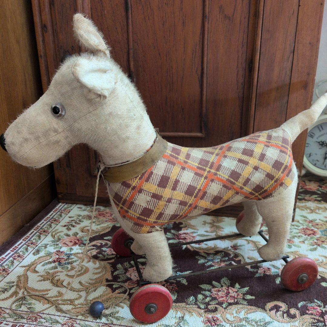 フランスアンティーク　ドッグ フランスアンティーク 犬 ぬいぐるみ ベージュ dog | Brocante de La