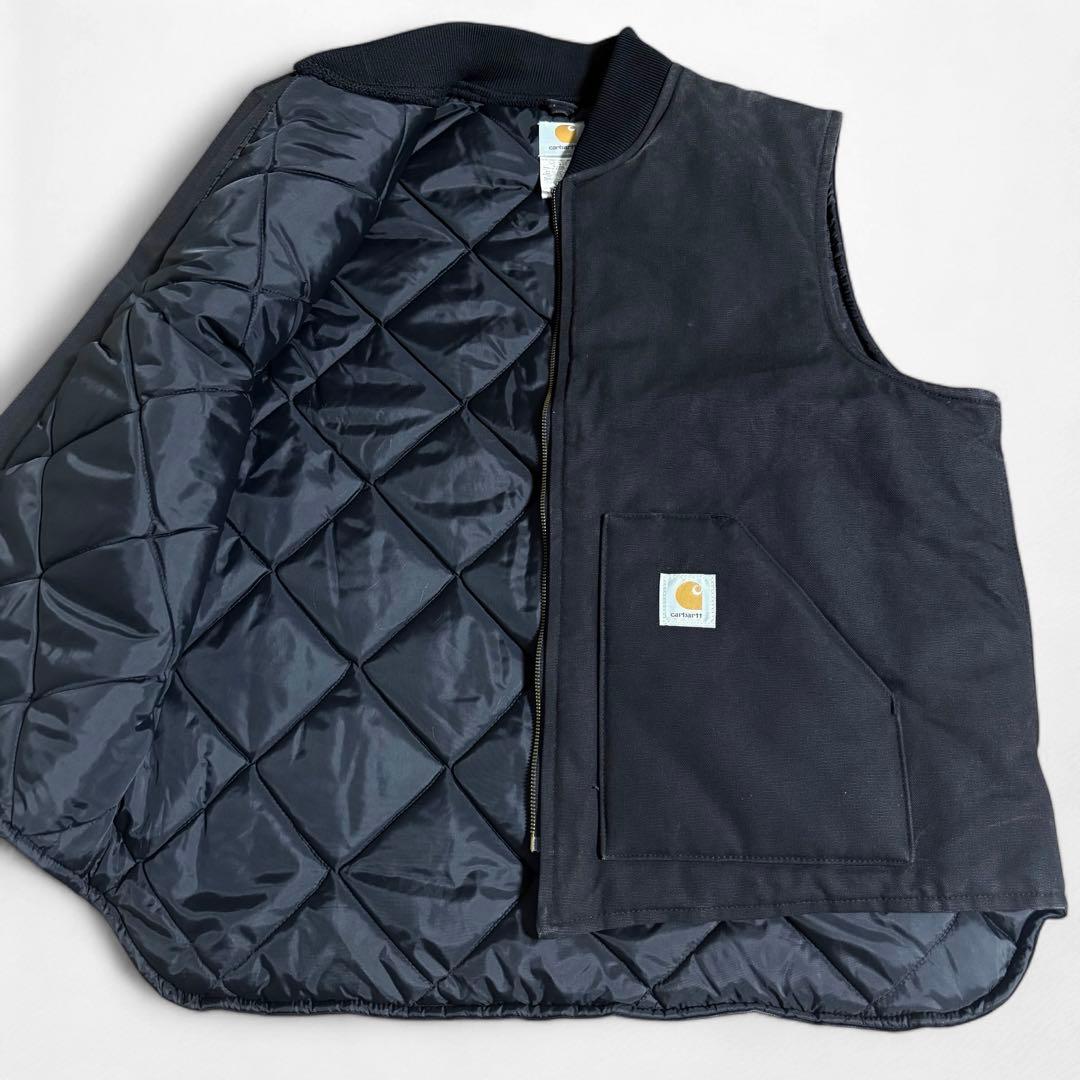 90s 00s Carhartt ダック地 キルティング ベスト 腰ゴム 黒 - メルカリ