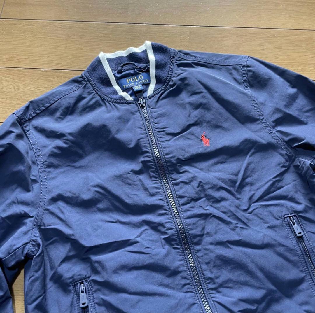 美品】ポロラルフローレン ナイロンジャケット キッズ ネイビー 150cm
