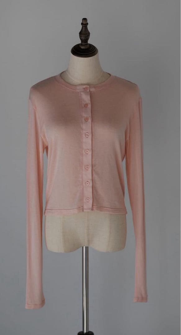 pois シアーニットカーディガン　ピンク リボンボタンシアーニットカーディガン｜INGNI(イング) 公式通販