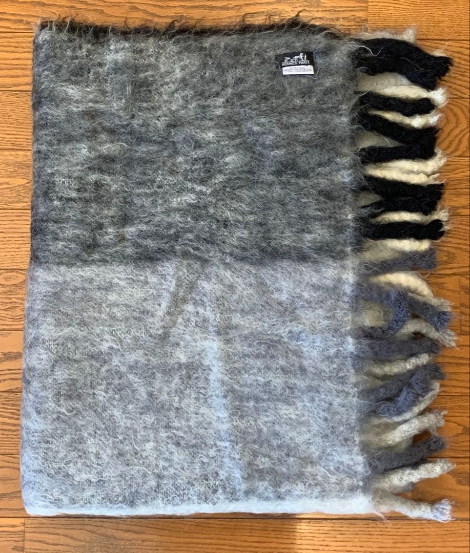 希少エルメス.大判モヘアブランケット・ 北欧織物作家レーナレヴェルと