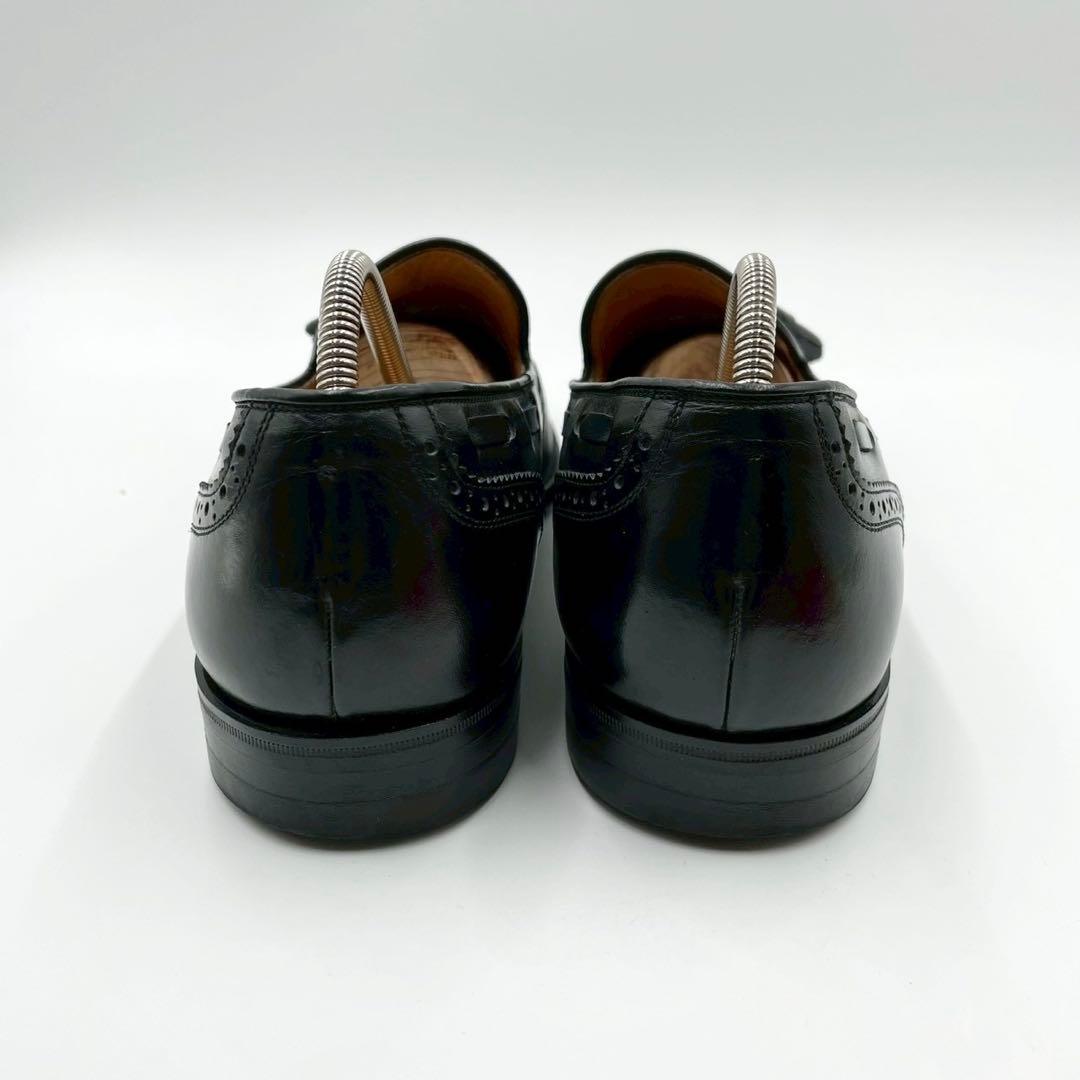 美品 スコッチグレイン タッセルローファー 817 黒 25.5EE Y1527