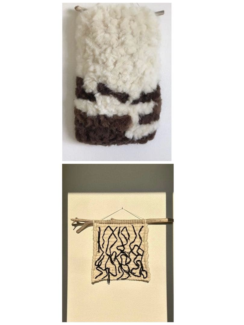 MER［メール］ハンドメイド 羊毛タペストリーホワイト×ブラック 大型 ホワイトタイガーとブラックタイガー 豆まきなぬいぐるみセット