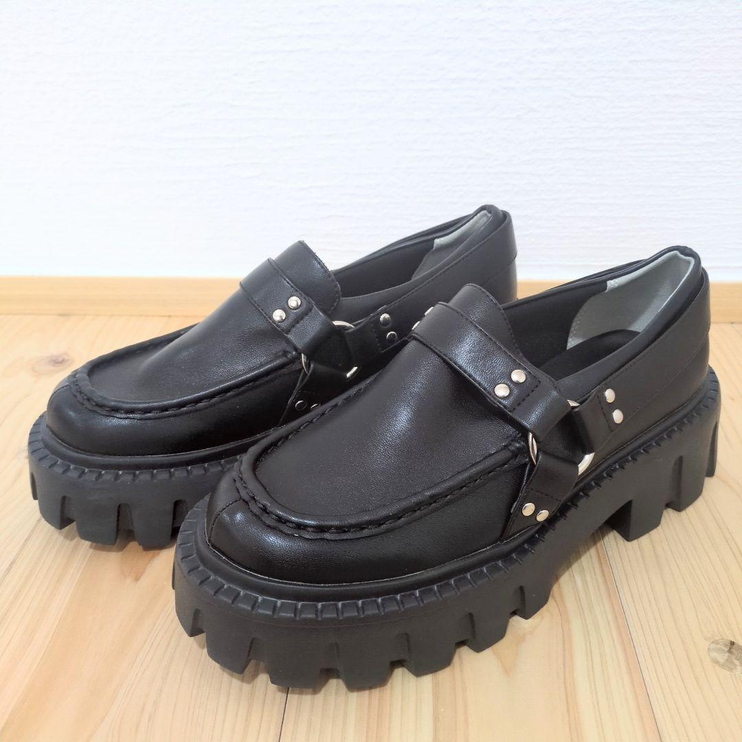 美品 EIMY ISTOIRE バイカーデザインローファー L バイカーデザインローファー