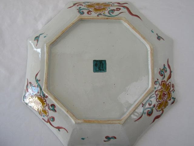 Y5-1012◇九谷焼 健作 鉄仙色絵文 大皿 八角皿 飾皿 巾43cm◇ - メルカリ