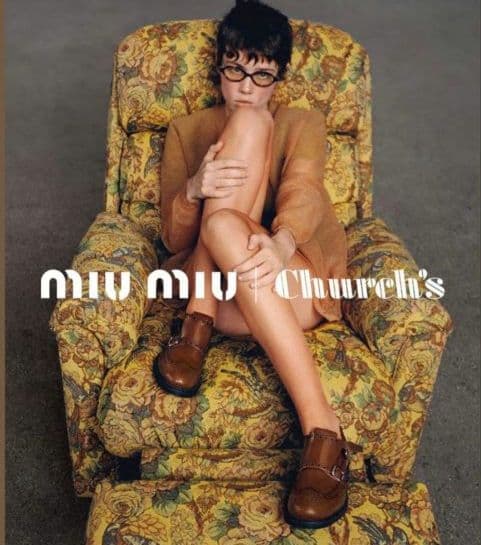 未使用ミュウミュウコラボチャーチ　ローファー　革靴　ダブルモンク ストラップ miu miu（ミュウミュウ） Miu Miu×Church's チャーチ レザーシューズ