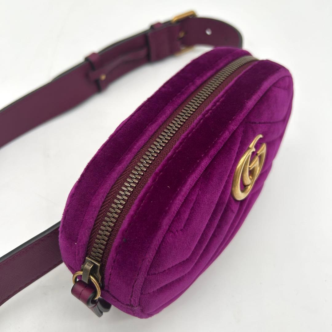 極美品】グッチ マーモント ベロア ボディバッグ ウエストポーチ