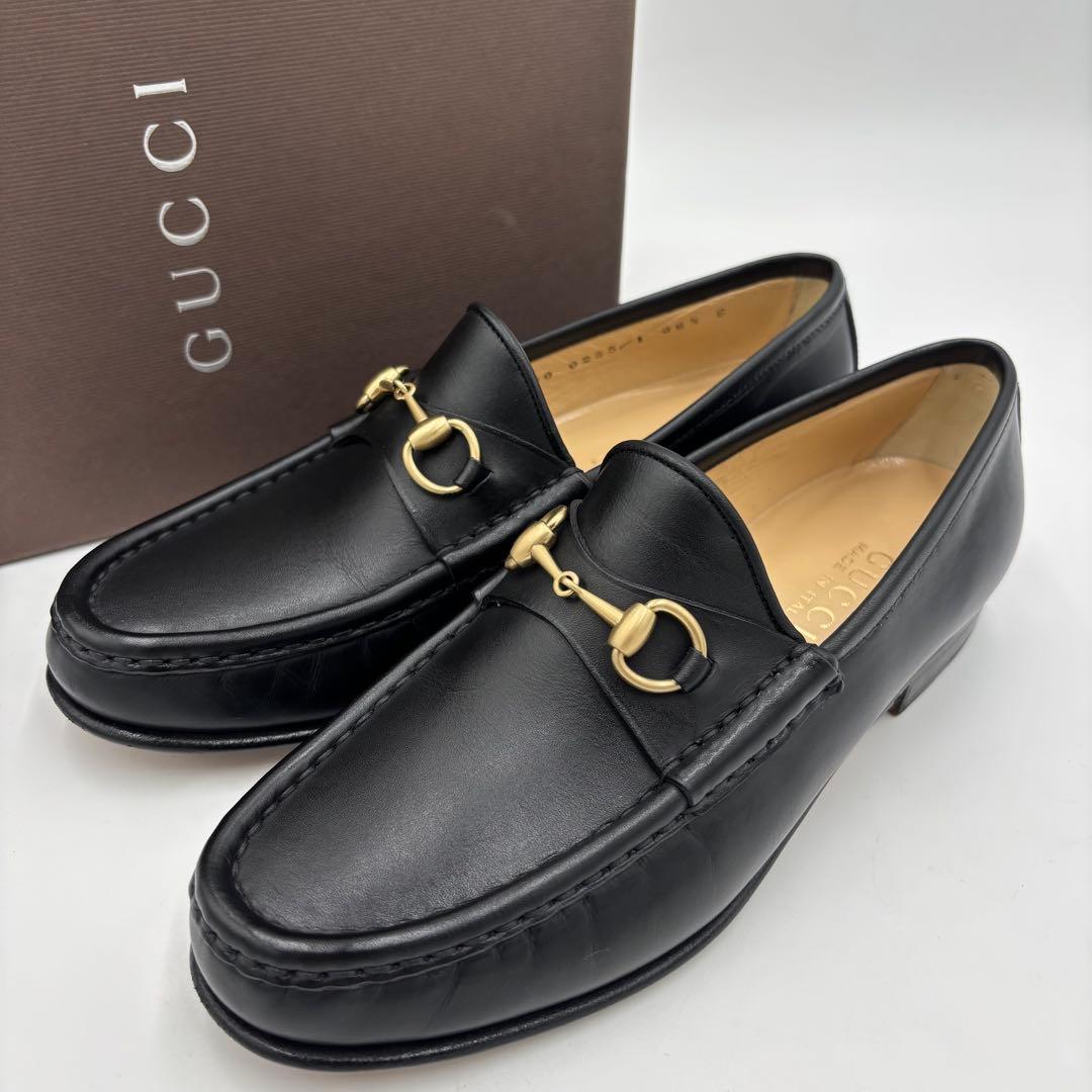 GUCCI グッチ ホースビット レザー ローファー 36 1/2 約23,5㎝ GUCCI】グッチ ホースビット ローファー レザー ラグソール (GUCCI
