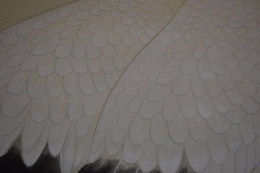 真作/光峰/松下双鶴図/桐共箱付/布袋屋掛軸HF-622 - メルカリ