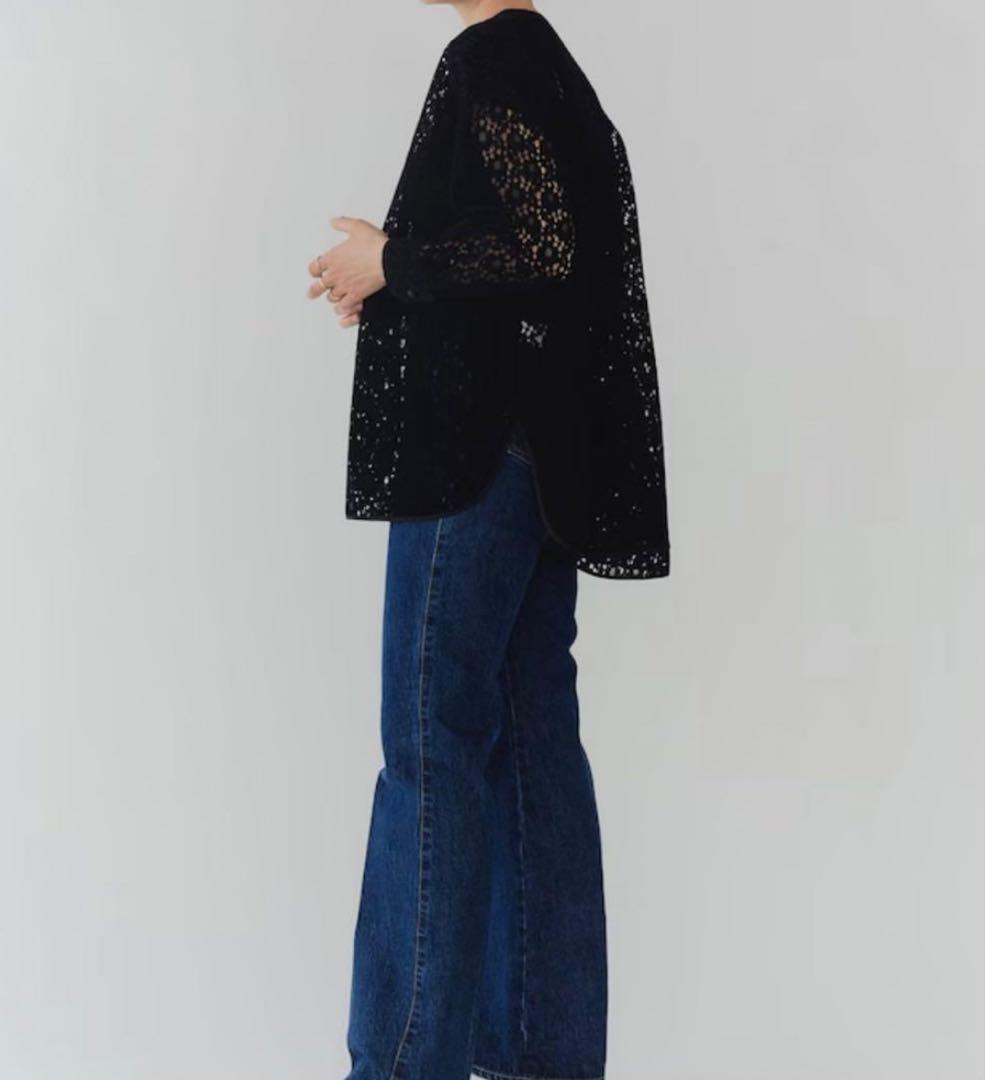 yori ヨリ フロッキーレースシャツ ネイビー - メルカリ