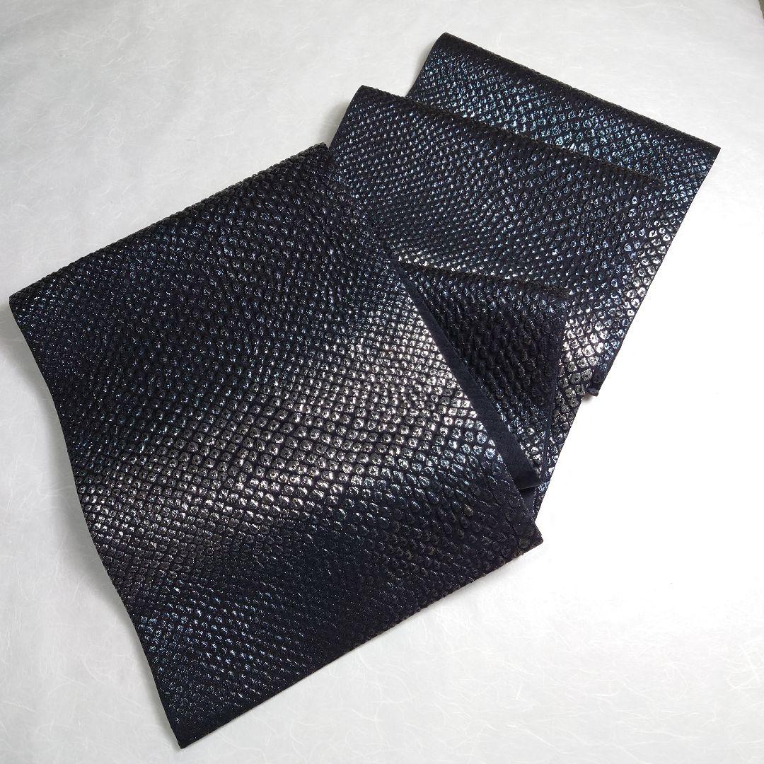 正絹 袋帯 六通柄 岡文織物謹製 鹿子柄 ギラギラ モード 洒落 逸品 未