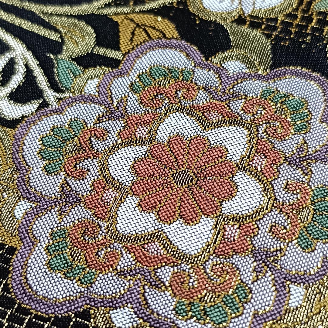 ◇1016◇全通柄 袋帯 本金箔超極細織錦 唐渡花鳥全通 西陣織 正絹 着物