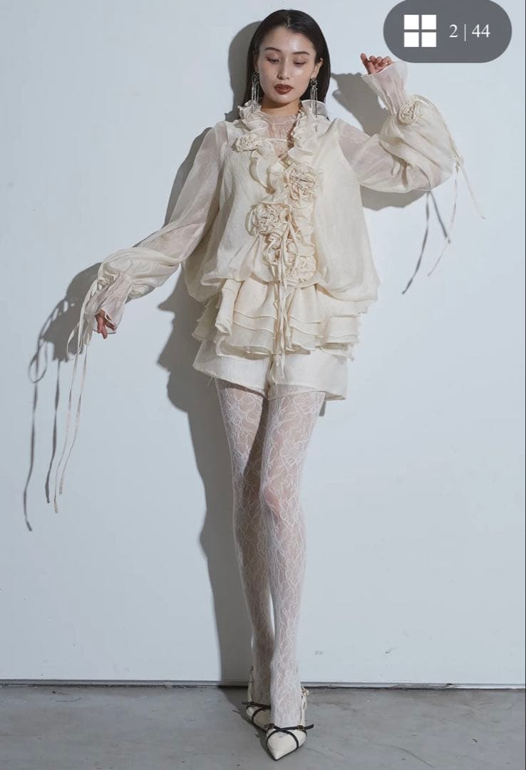 ANDREA&Co. フリルチュニックセットアップワンピース　アイボリー ANDREA&Co. フリルチュニックセットアップワンピース アイボリー