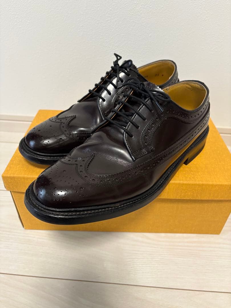 リーガル　ダークブラウン レザー ウィングチップ 25cm 未使用 REGAL リーガル ウィングチップ レザーシューズ 革靴 革底