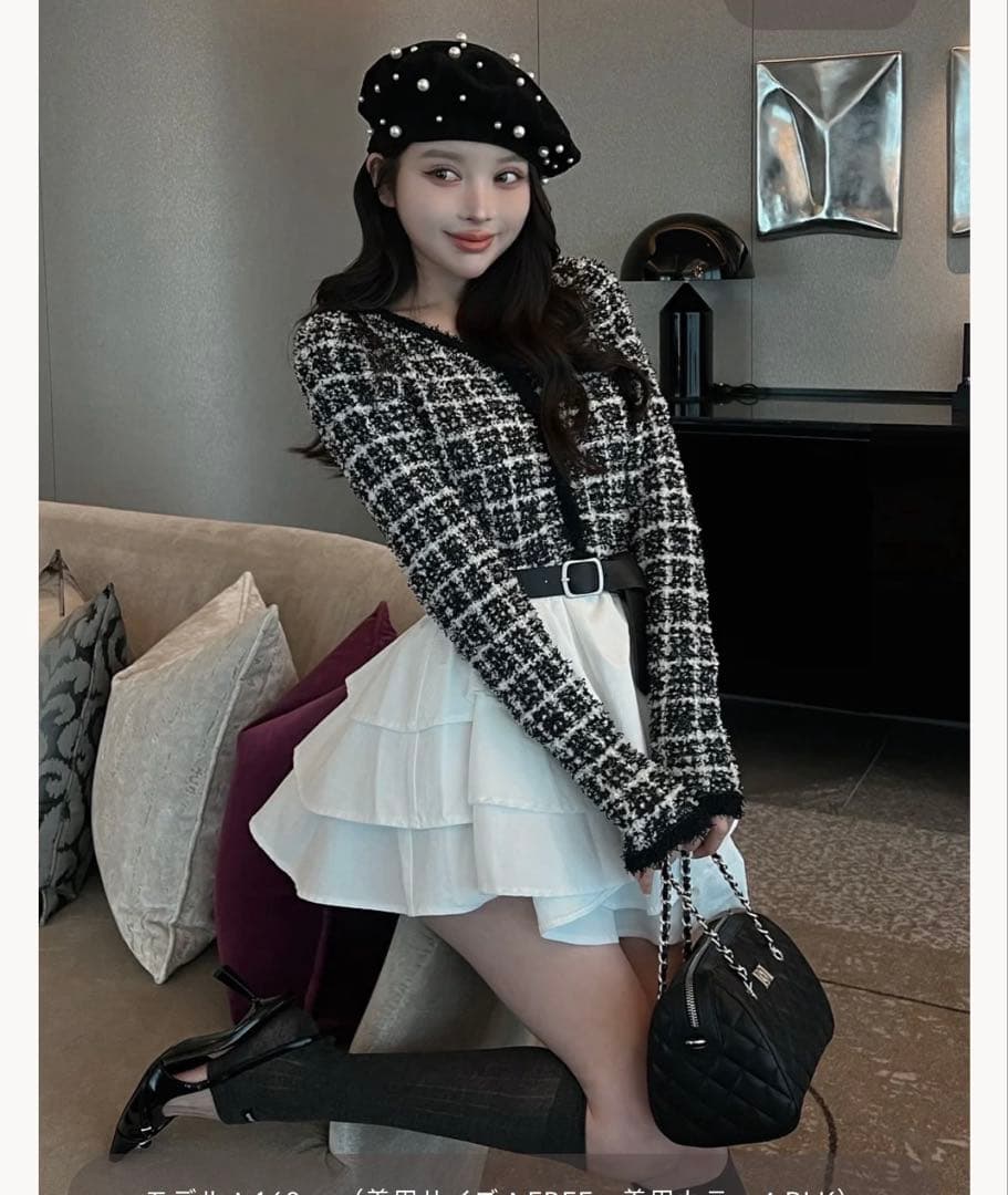 ボリュームフリルツイードニットミニワンピース darich ＦＬ ボリュームフリルツイードニットミニワンピース – Darich (ダーリッチ)